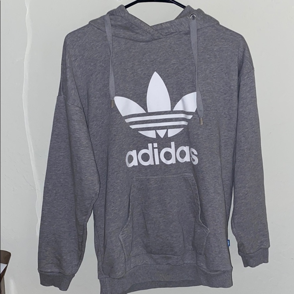 Gray Adidas Pullover Hoodie